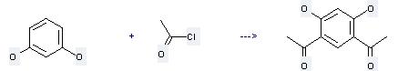 Ethanone,1,1'-(4,6-dihydroxy-1,3-phenylene)bis- can be prepared by acetyl chloride and benzene-1,3-diol at the temperature of 150 °C